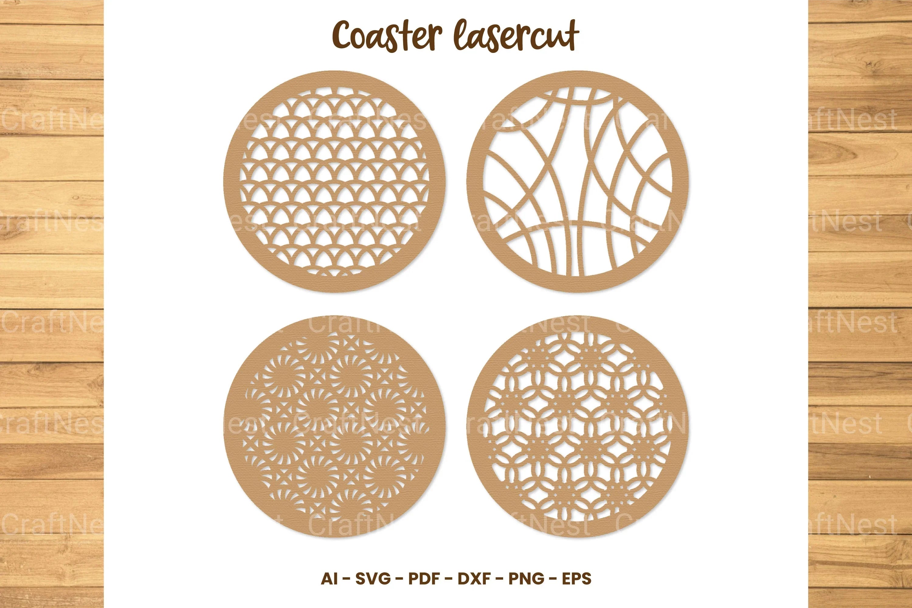 Coaster Lasercut SVG Bundle - CraftNest - Digital Crafting and Art