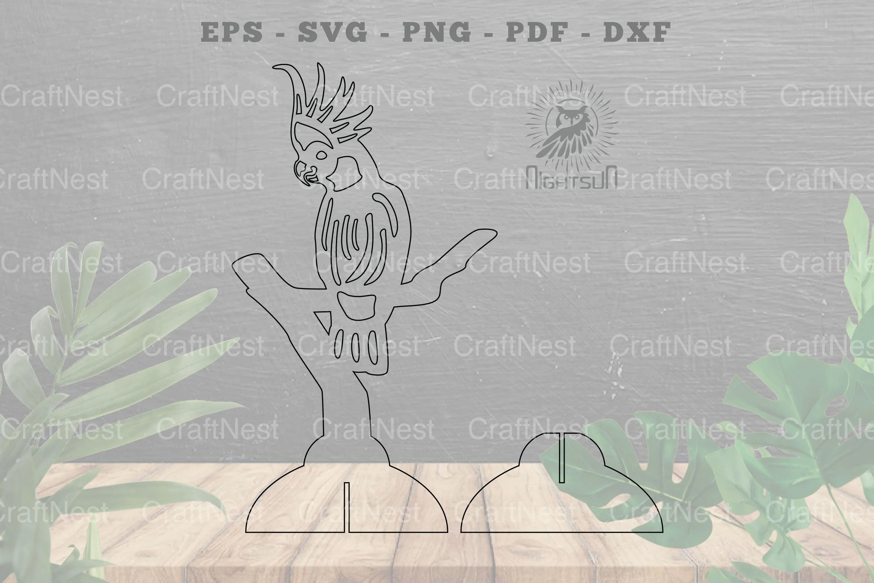 Cockatoo Bird Laser Cut Home Decor SVG Bundle - CraftNest - Digital Crafting and Art