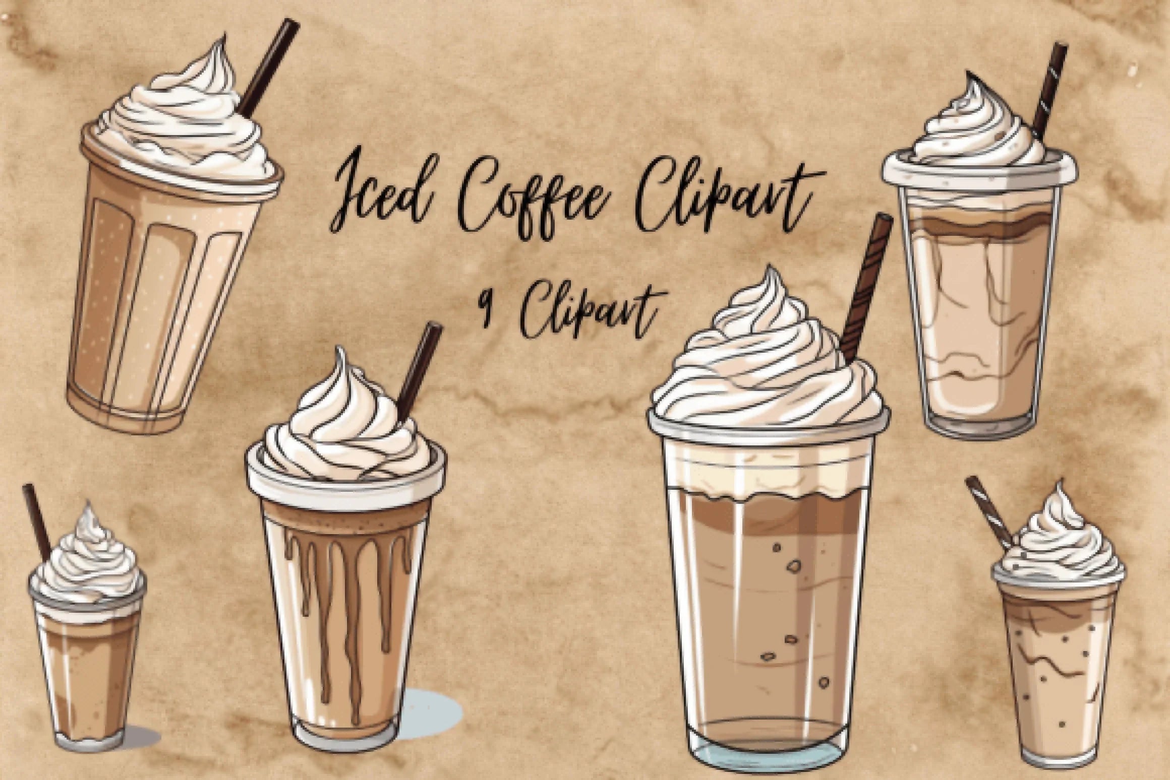 Iced Latte Clipart Bundle - CraftNest - Digital Crafting and Art