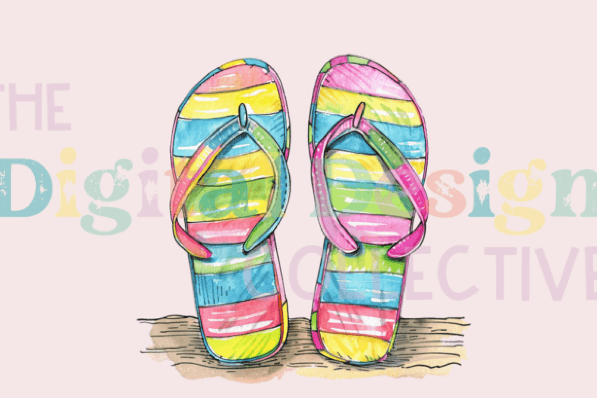 Vibrant Beach Flip Flops Clipart Bundle - CraftNest - Digital Crafting and Art
