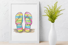 Vibrant Beach Flip Flops Clipart Bundle - CraftNest - Digital Crafting and Art