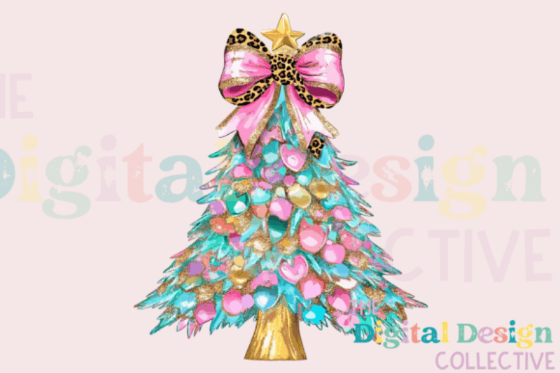 Coquette Glitter Christmas Tree Clipart Bundle - CraftNest - Digital Crafting and Art