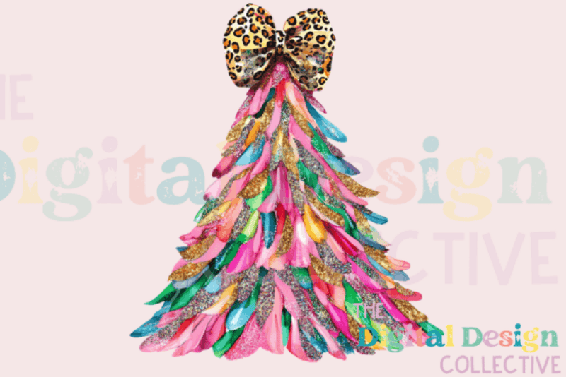 Coquette Glitter Christmas Tree Clipart Bundle - CraftNest - Digital Crafting and Art