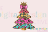 Coquette Glitter Christmas Tree Clipart Bundle