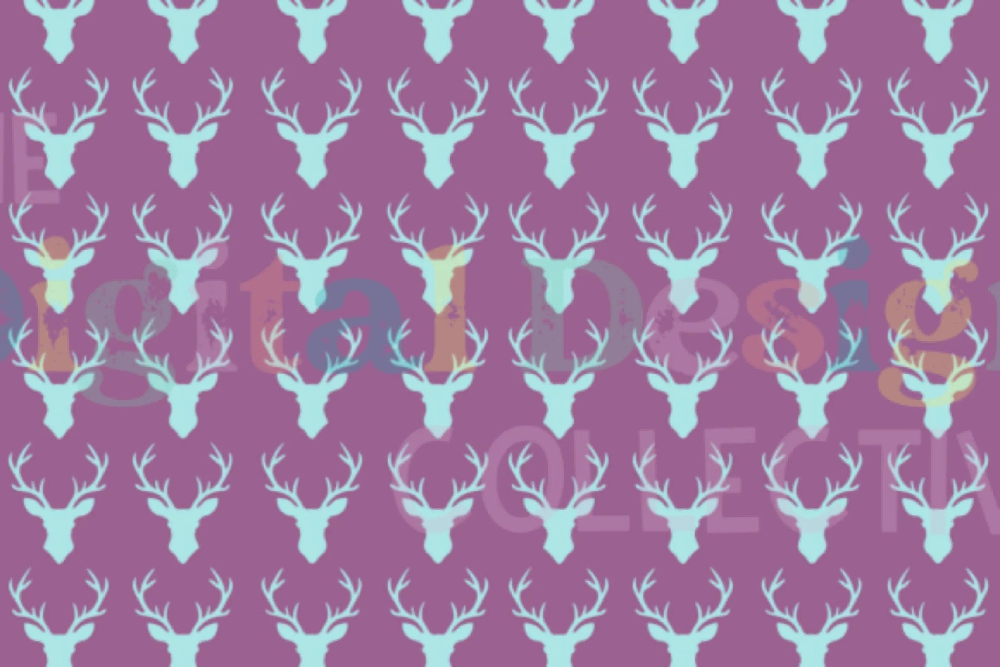 Vibrant Deer Head Digital Paper - CraftNest - Digital Crafting and Art