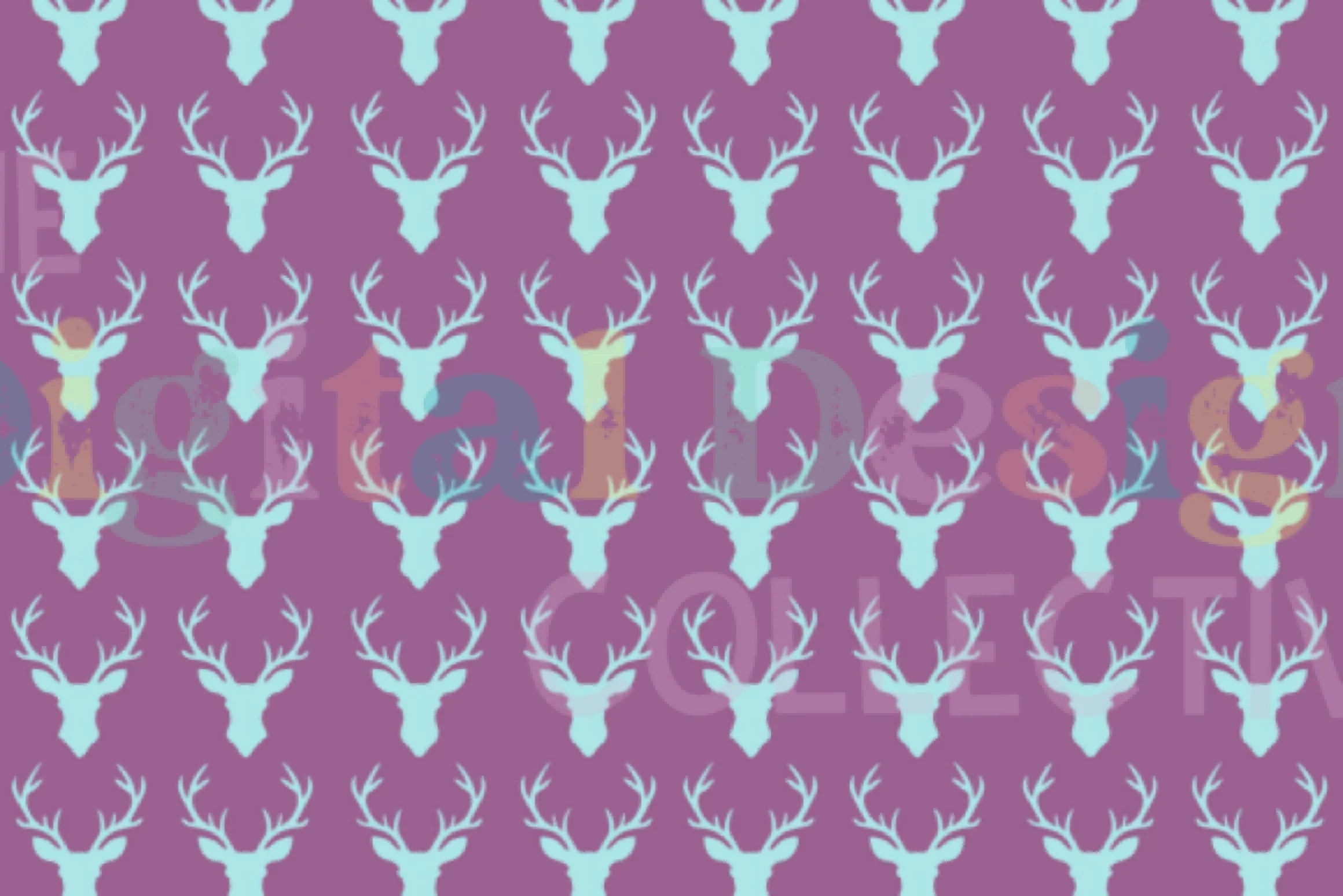 Vibrant Deer Head Digital Paper - CraftNest - Digital Crafting and Art