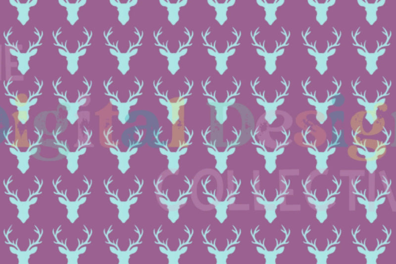 Vibrant Deer Head Digital Paper - CraftNest - Digital Crafting and Art