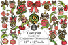 Colorful Coquette Christmas Ornament Clipart Bundle