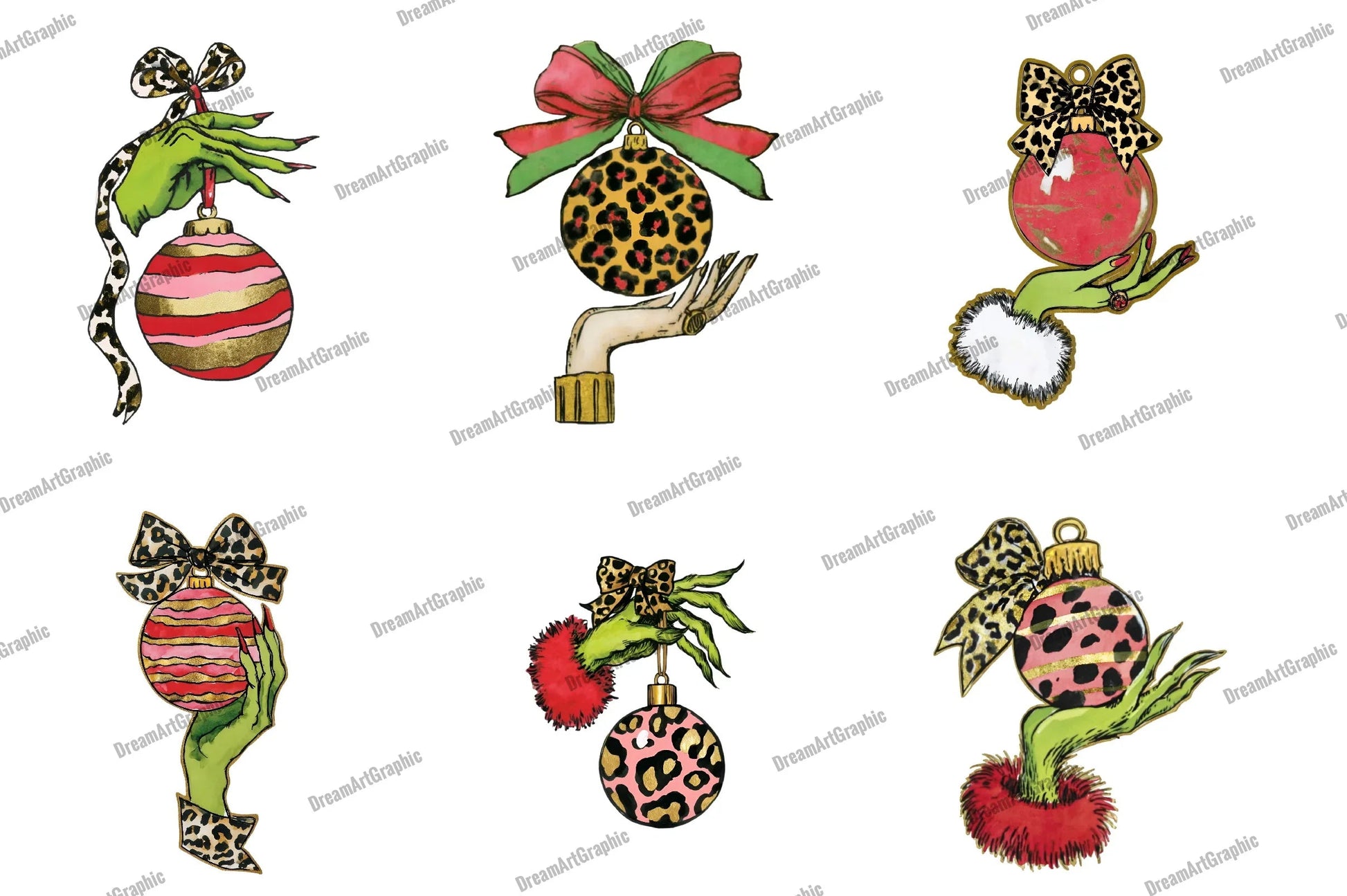 Colorful Coquette Christmas Ornament Clipart Bundle - CraftNest - Digital Crafting and Art