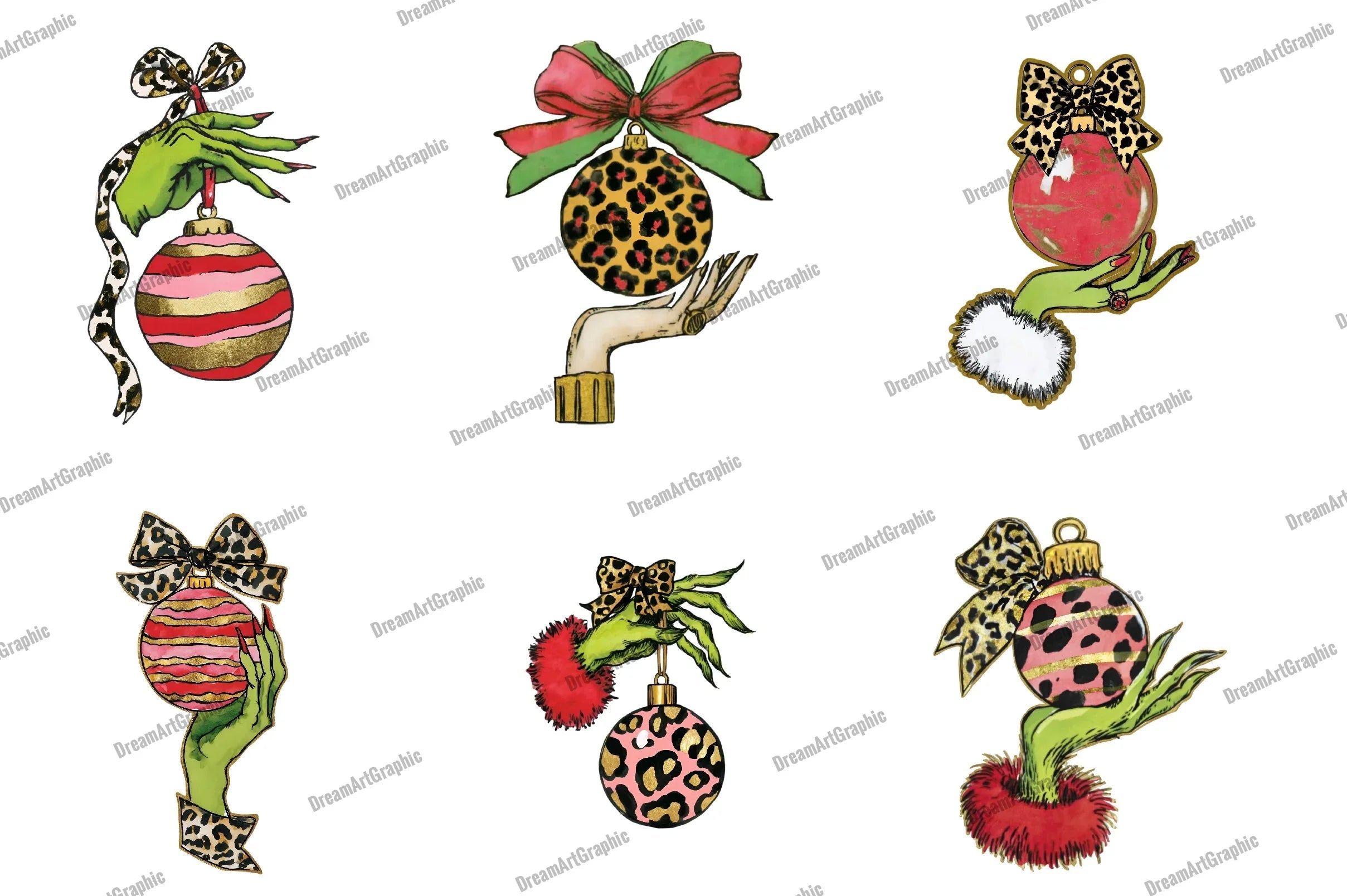 Colorful Coquette Christmas Ornament Clipart Bundle - CraftNest - Digital Crafting and Art