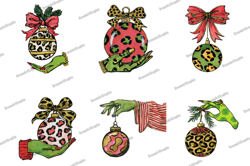 Colorful Coquette Christmas Ornament Clipart Bundle - CraftNest - Digital Crafting and Art