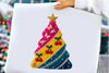 Colorful Glitter Yarn Christmas Tree Clipart Bundle