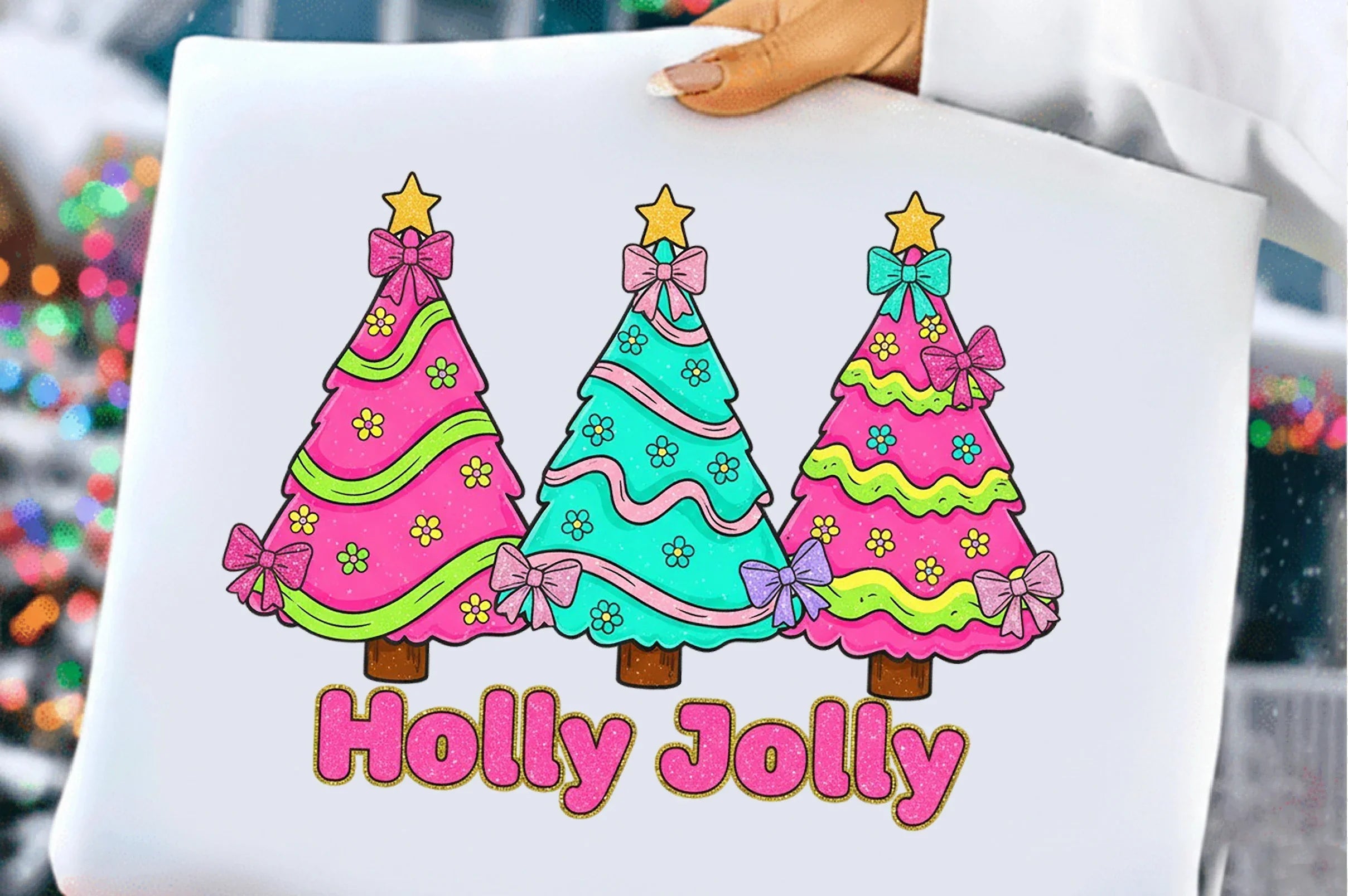 Colorful Holly Jolly Christmas Tree Clipart Bundle - CraftNest - Digital Crafting and Art