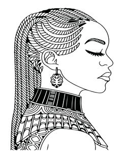 African Woman Portrait Coloring Book - CraftNest - Digital Crafting and Art