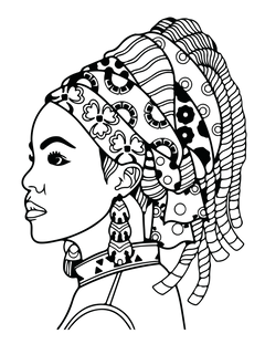 African Woman Portrait Coloring Book - CraftNest - Digital Crafting and Art