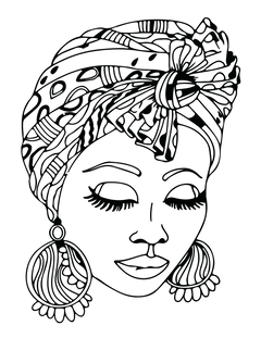 African Woman Portrait Coloring Book - CraftNest - Digital Crafting and Art