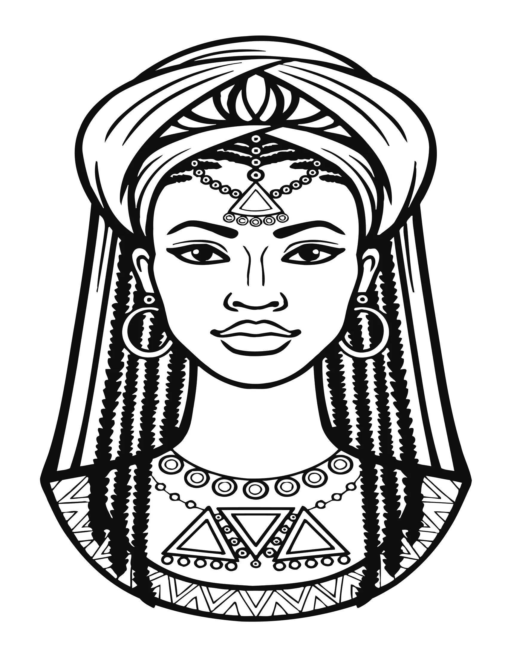 African Woman Portrait Coloring Book - CraftNest - Digital Crafting and Art