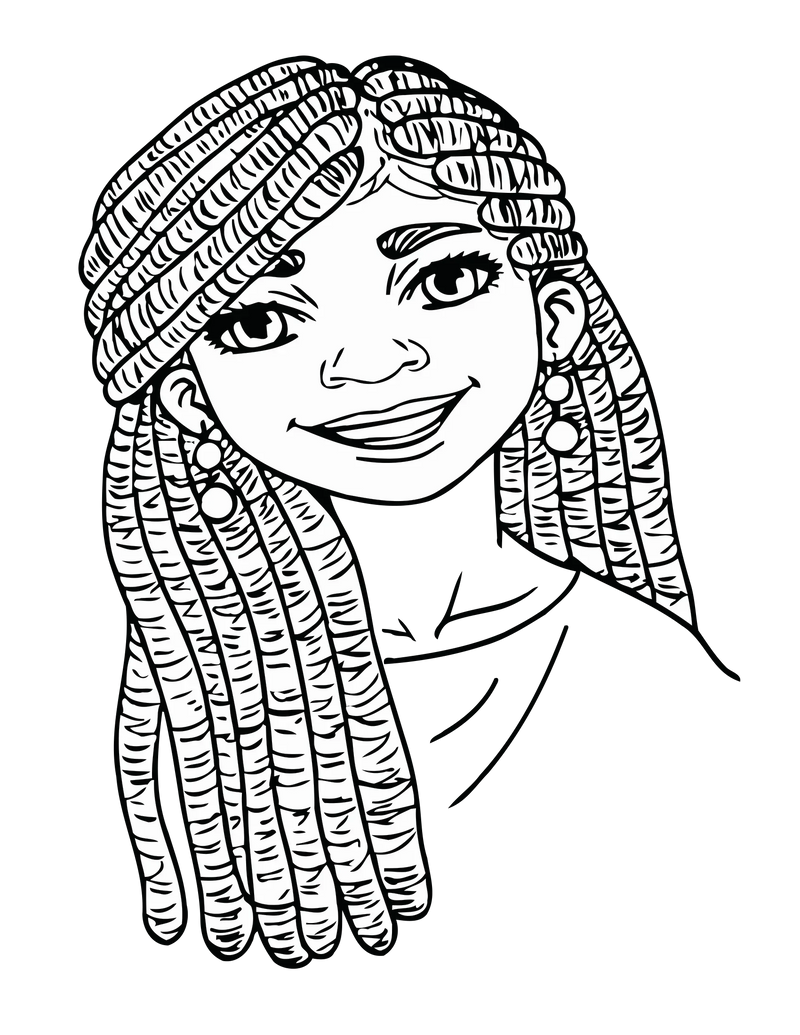African Woman Portrait Coloring Book - CraftNest - Digital Crafting and Art