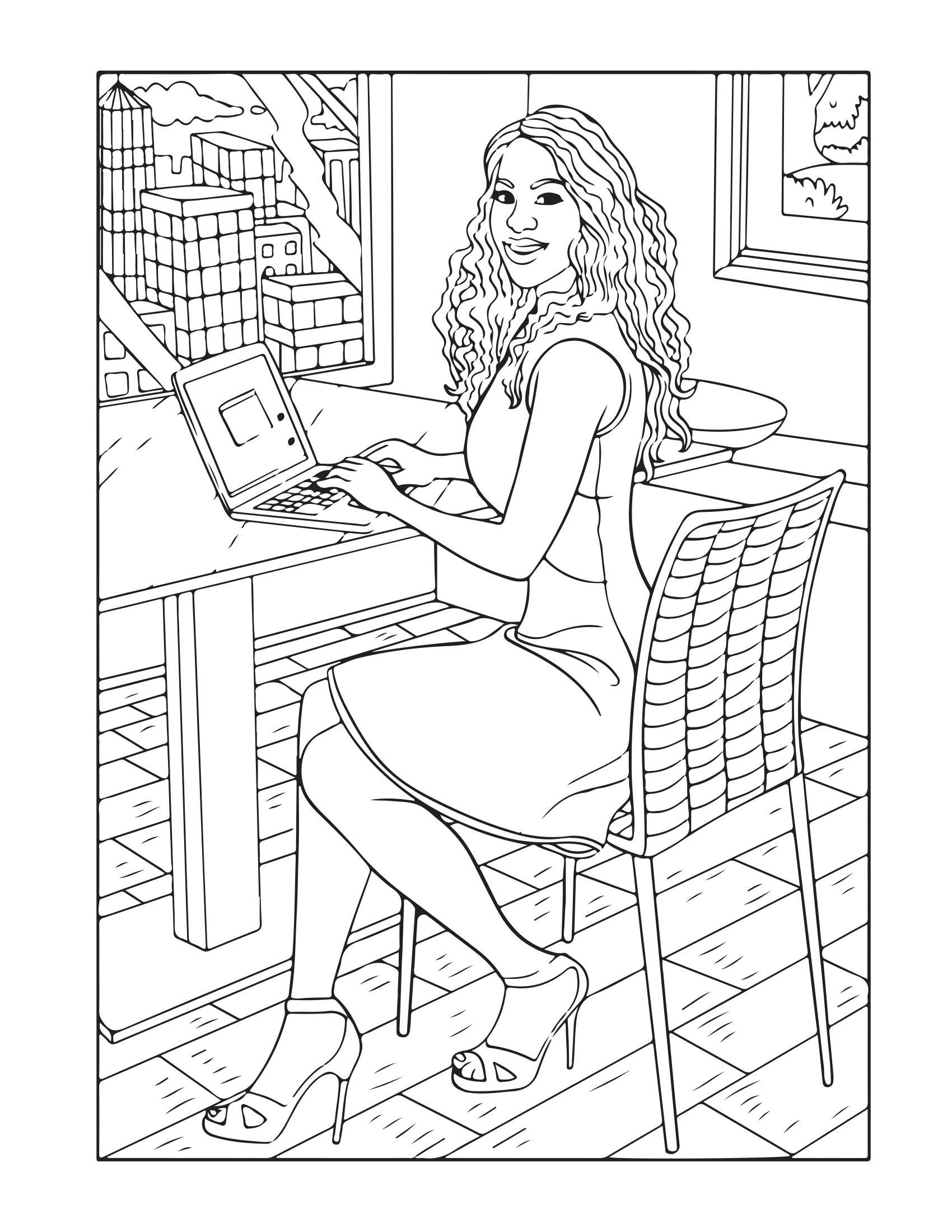 African Woman Portrait Coloring Book - CraftNest - Digital Crafting and Art