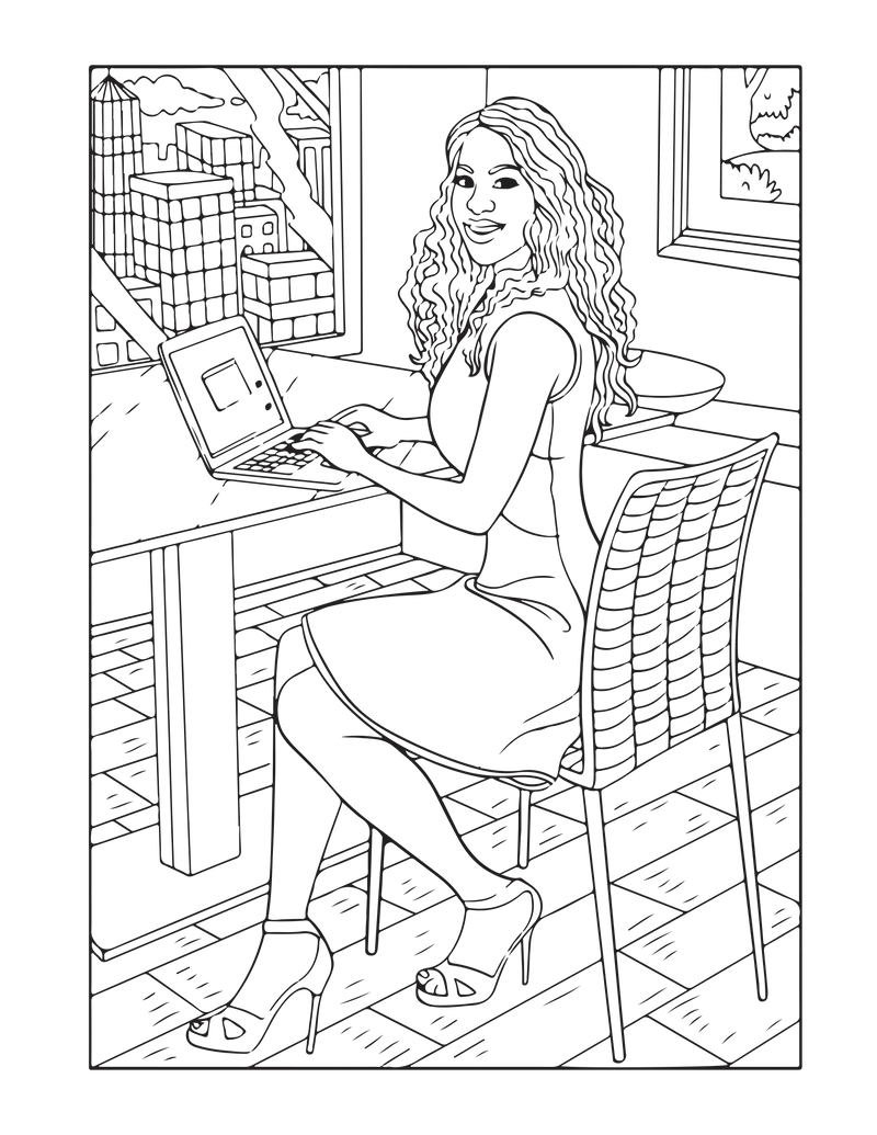 African Woman Portrait Coloring Book - CraftNest - Digital Crafting and Art