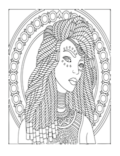 African Woman Portrait Coloring Book - CraftNest - Digital Crafting and Art