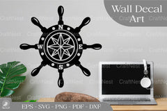 Compass Wall Decal - Nautical Decor - CraftNest - Digital Crafting and Art