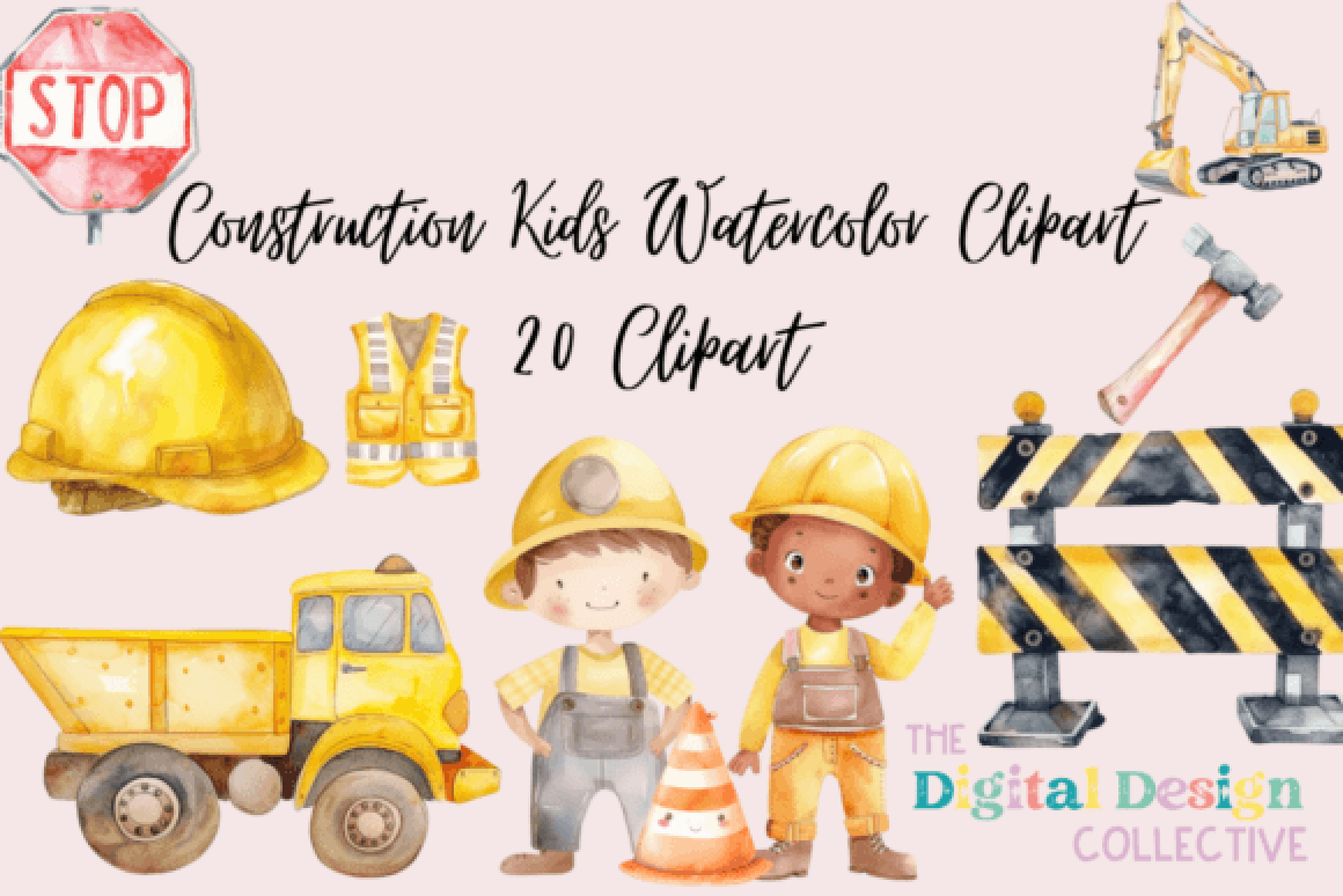 Construction Kids Clipart Bundle