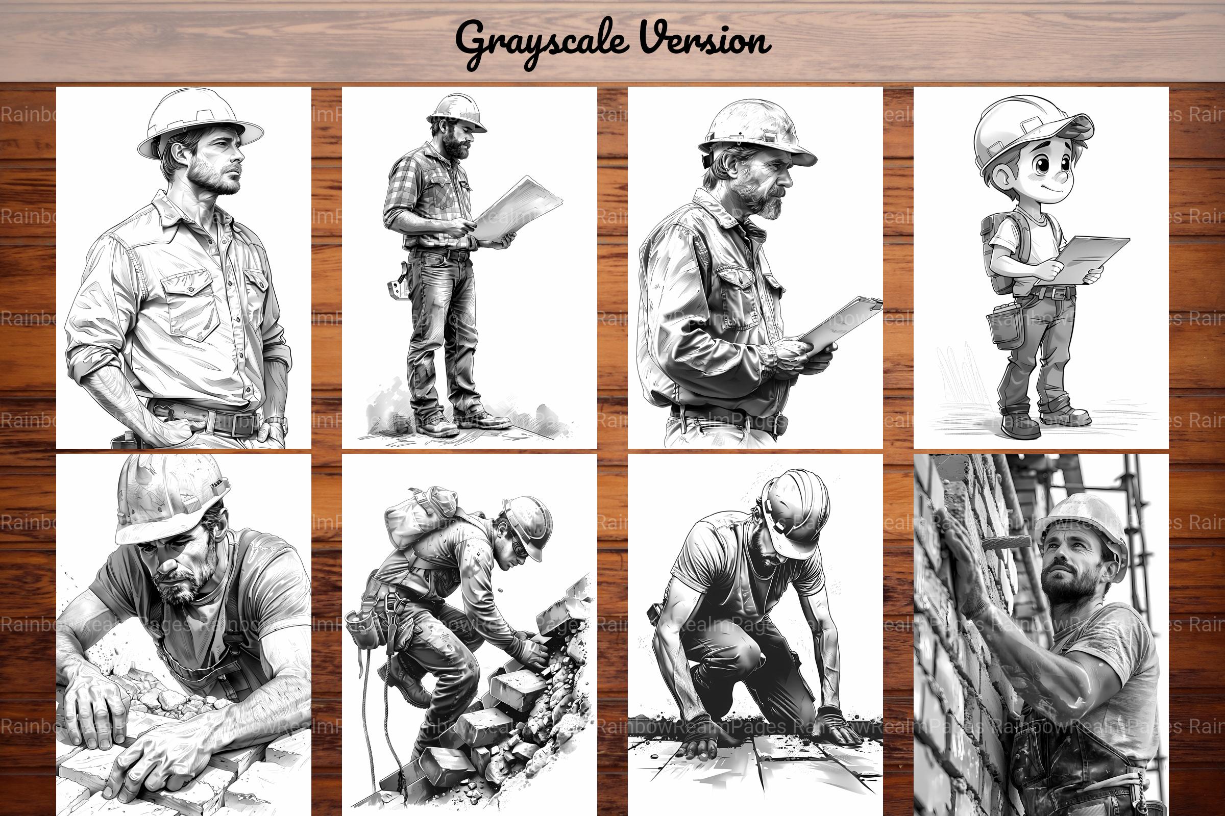 Construction Worker Coloring Books - CraftNest - Digital Crafting and Art