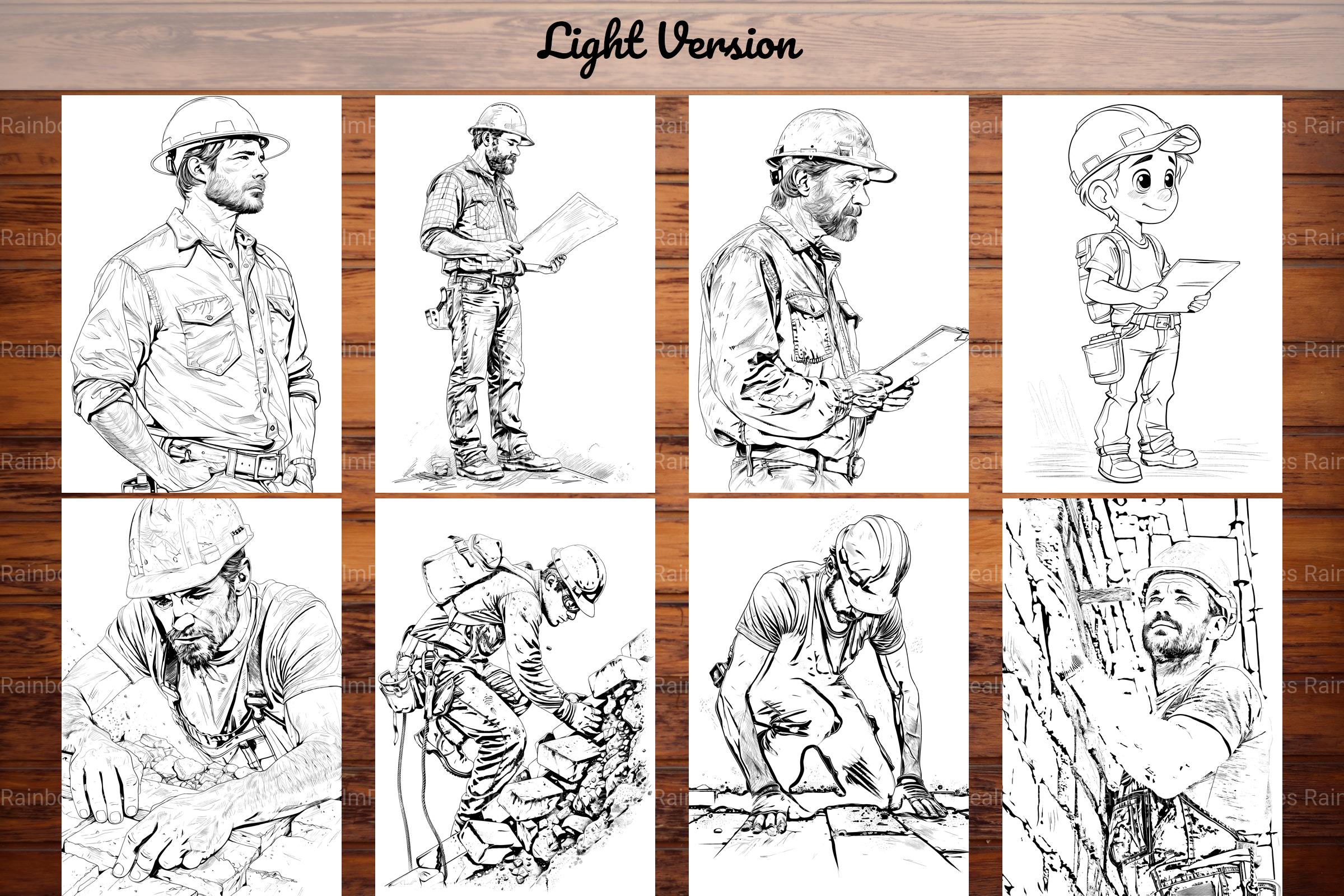 Construction Worker Coloring Books - CraftNest - Digital Crafting and Art
