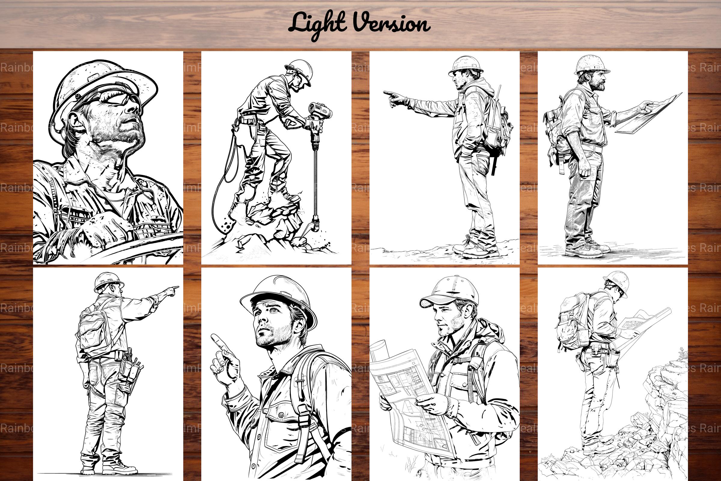 Construction Worker Coloring Books - CraftNest - Digital Crafting and Art