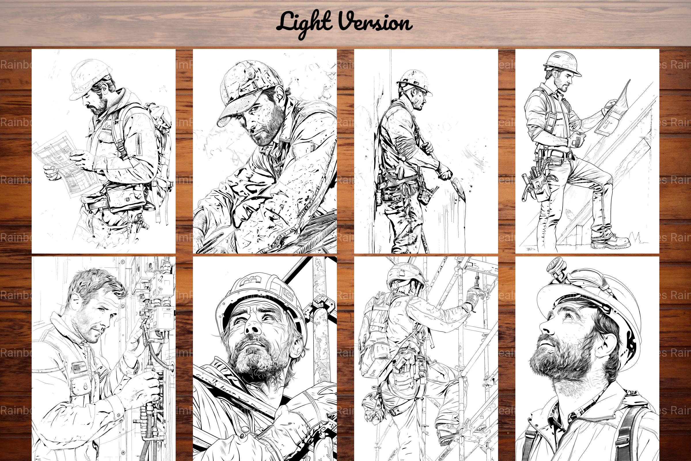 Construction Worker Coloring Books - CraftNest - Digital Crafting and Art