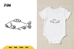 Continuous Line Fish SVG Bundle - CraftNest - Digital Crafting and Art
