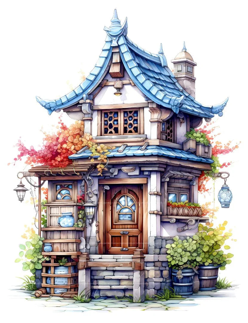 Mixed Tiny House Coloring Book - CraftNest - Digital Crafting and Art