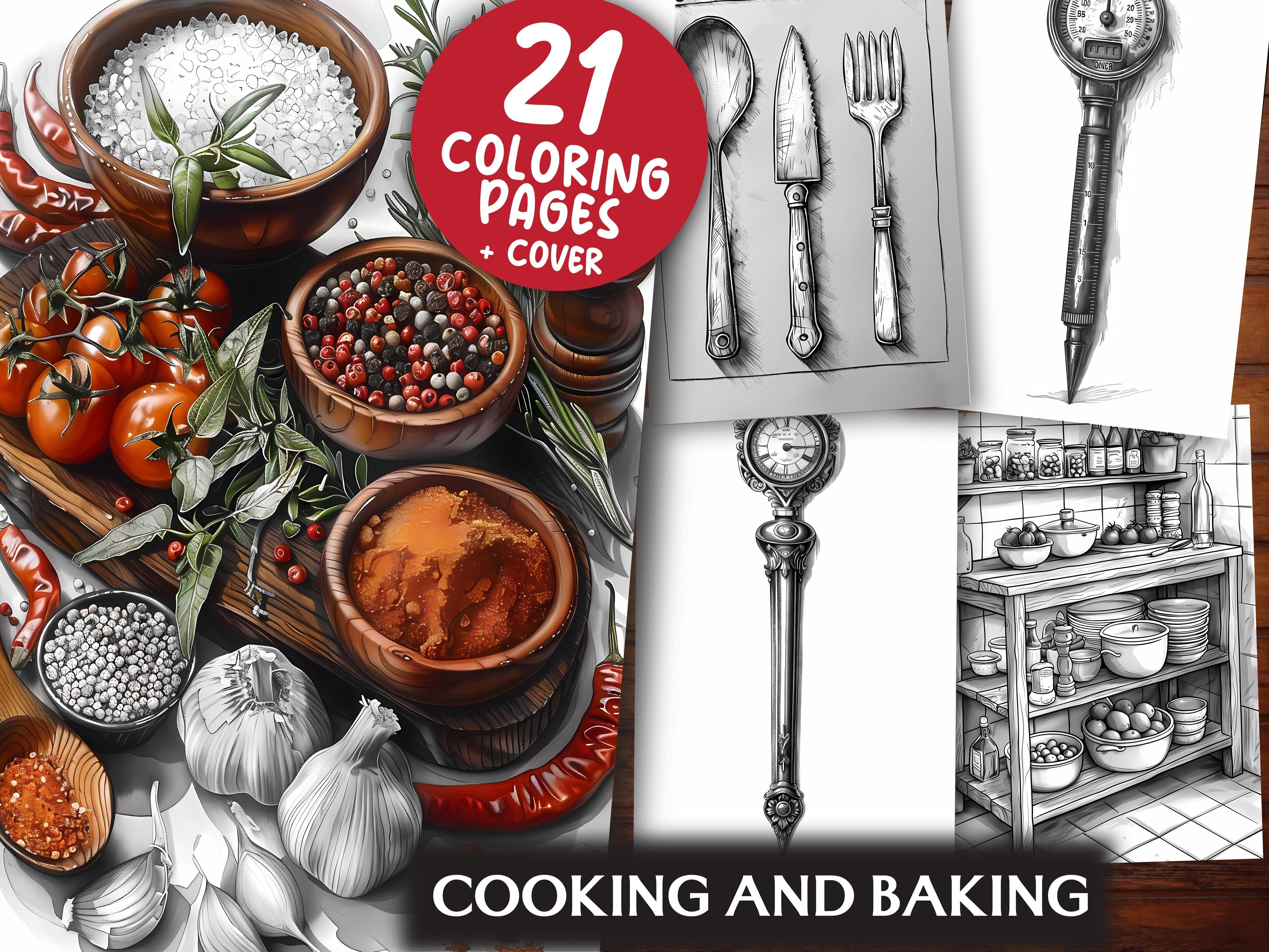 Cooking and Baking Coloring Books - CraftNest - Digital Crafting and Art