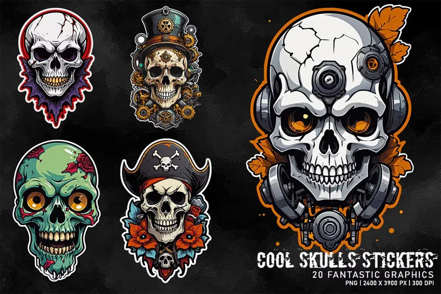 Cool Skulls Stickers