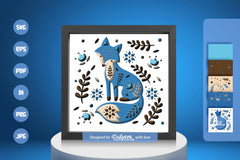 Cool Winter Fox Folk Art Papercut SVG Bundle - CraftNest - Digital Crafting and Art