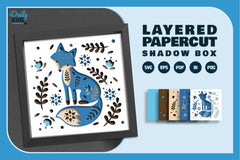Cool Winter Fox Folk Art Papercut SVG Bundle - CraftNest - Digital Crafting and Art