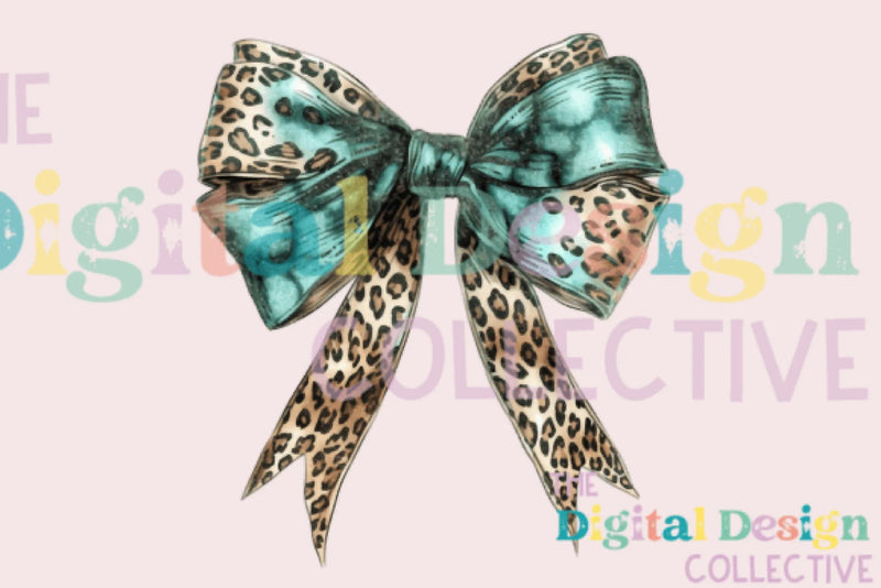 Leopard Turquoise Western Coquette Bow Clipart Bundle - CraftNest - Digital Crafting and Art