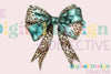 Leopard Turquoise Western Coquette Bow Clipart Bundle