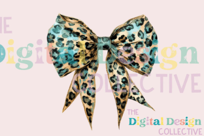 Leopard Turquoise Western Coquette Bow Clipart Bundle - CraftNest - Digital Crafting and Art