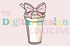 Coquette Coffee Clipart Bundle with Bow Design - CraftNest - Digital Crafting and Art