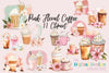 Coquette Floral Coffee Clipart Bundle