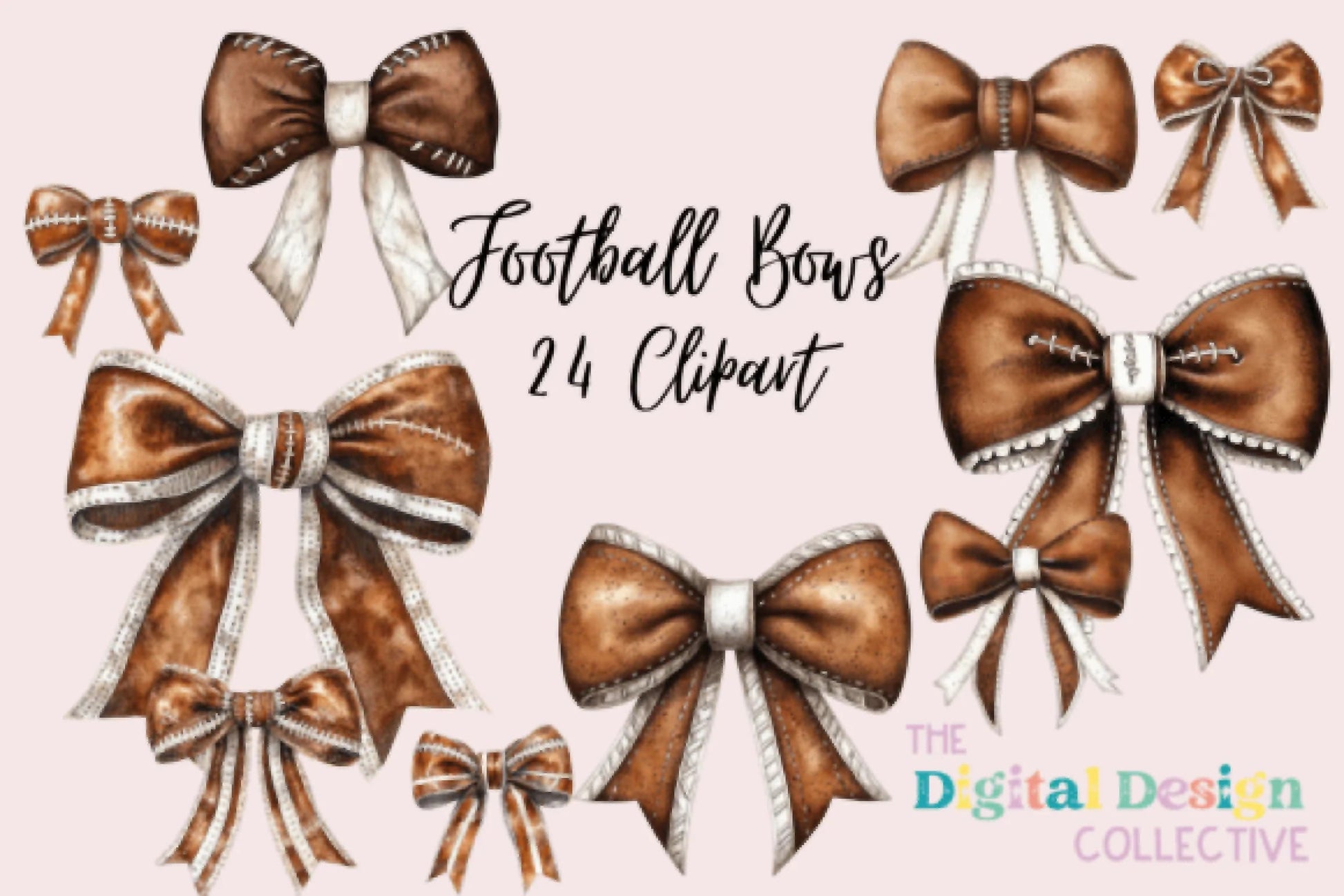 Coquette Football Bows Clipart Bundle - CraftNest - Digital Crafting and Art