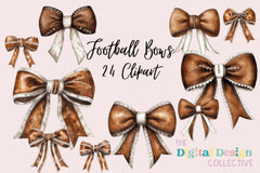 Coquette Football Bows Clipart Bundle - CraftNest - Digital Crafting and Art
