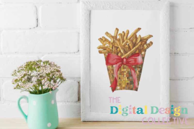 Coquette French Fries Disco Clipart Bundle - CraftNest - Digital Crafting and Art