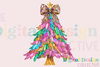 Coquette Glitter Christmas Tree Clipart Bundle