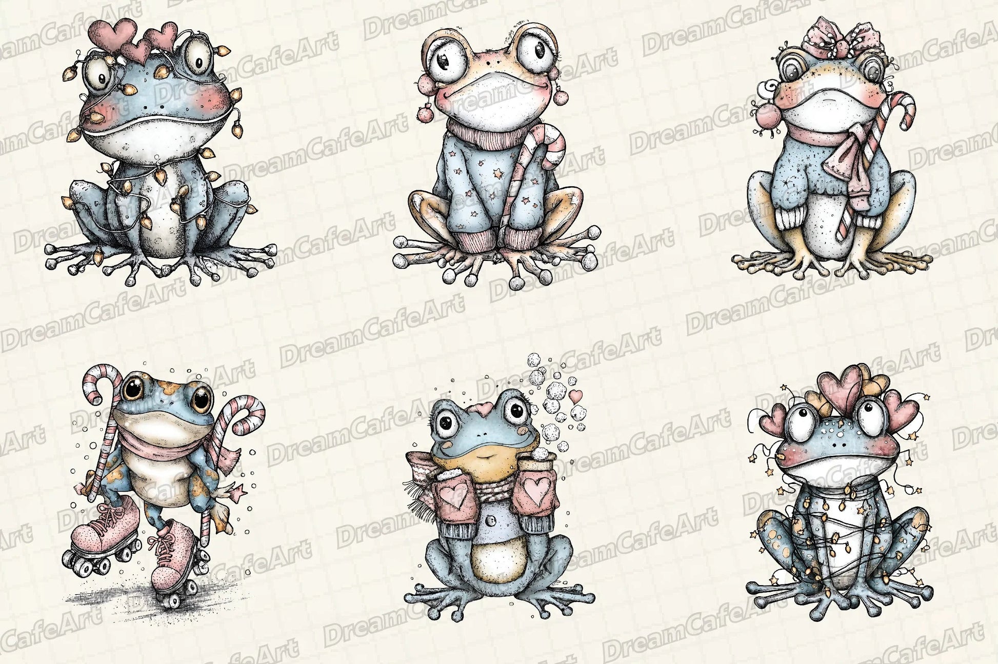 Coquette Christmas Frog Clipart Bundle - CraftNest - Digital Crafting and Art