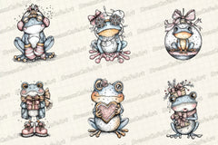 Coquette Christmas Frog Clipart Bundle - CraftNest - Digital Crafting and Art