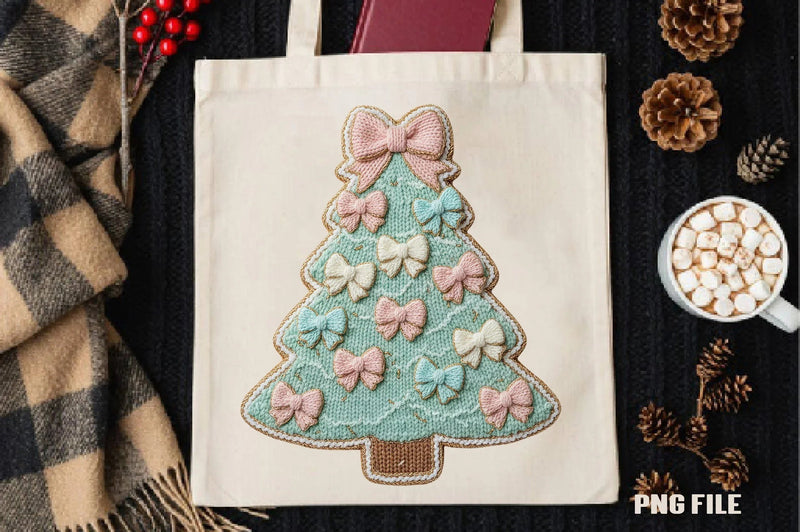 Coquette Crochet Yarn Christmas Tree Clipart Bundle - CraftNest - Digital Crafting and Art