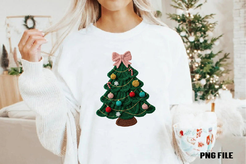 Coquette Faux Yarn Christmas Tree Clipart Bundle - CraftNest - Digital Crafting and Art